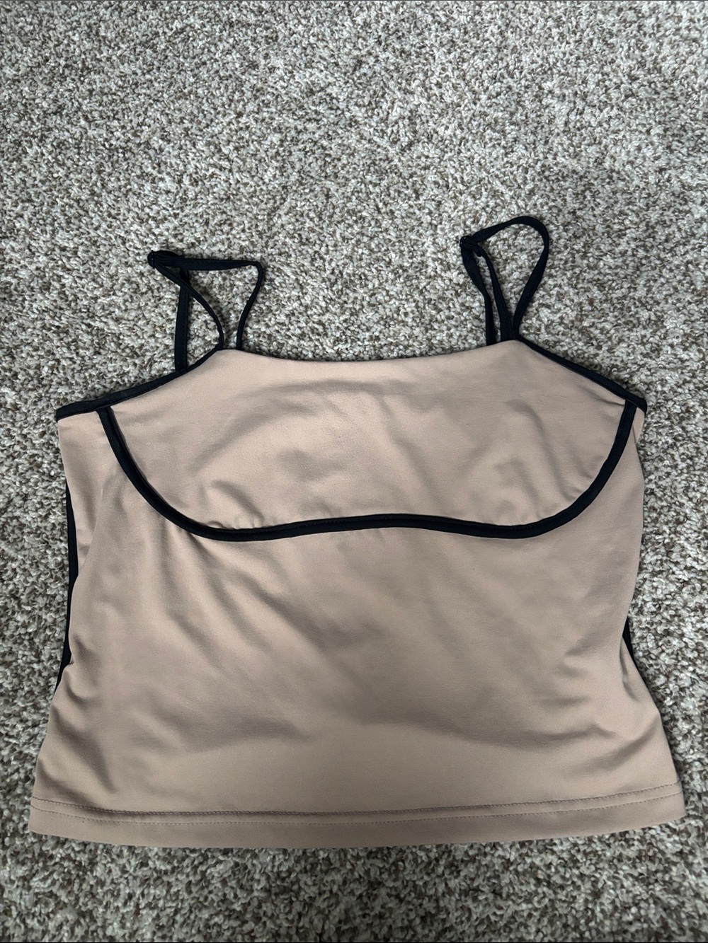 Neutral Beige Tank with Black Trim